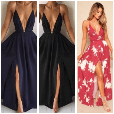  V-neck low-cut strapless -2